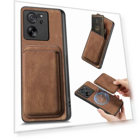 Leather Back Cover with Detachable Card Holder — Phone Accessories, Smartwatch 2025