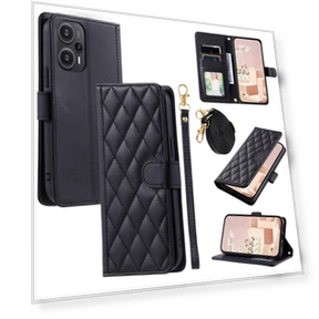 Magnetic Case Rhombus Grid Leather Cover with Wrist Strap — Phone Accessories, Smartwatch 2025