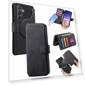Magnetic Detachable Leather Phone Wallet Cover — Smartwatch Protectors, Smartwatch 2025