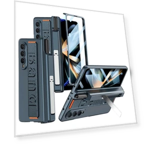 Magnetic Hinge Stand Case with Tempered Glass Screen Protector — Phone Accessories, Smartwatch 2025