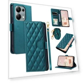 Magnetic Phone Case Leather Rhombus Grid Stand Cover — Phone Accessories, Smartwatch 2025