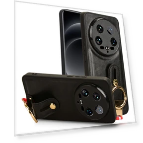 PU Leather+PC+TPU Wristband Kickstand Drop-proof Phone Cover — Protective Covers, Smartwatch 2025