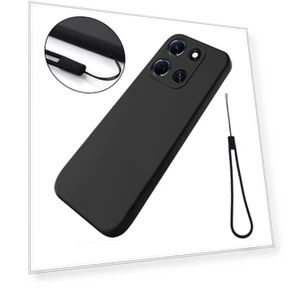 Soft Lining Liquid Silicone Phone Cover with Strap — Tablets & E-Readers, Smartwatch 2025