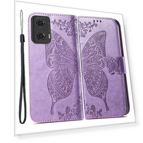 Stand Case Imprint Butterfly Flower PU Leather Phone Cover — Basic Cases, Smartwatch 2025