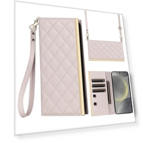 Suction Cup PU Leather Wallet Phone Cover with Straps — Phone Accessories, Smartwatch 2025