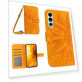 Sunflower Flip Leather Phone Cover with Shoulder Strap — Flip Cases, Smartwatch 2025