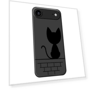 Air Case Black Cat on the Wall Pattern Printing Straight Edge TPU Phone Back Cover — Back Covers, Smartwatch 2025