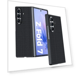 Carbon Fiber Texture Leather and PC Anti-Drop Folding Phone Cover — Flip Cases, Smartwatch 2025