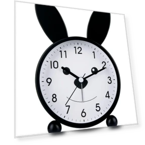 Cartoon Alarm Clock with Rabbit Ears — Clocks, Fashionable bags