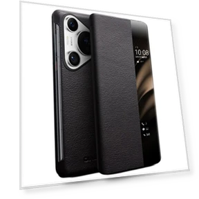 Genuine Cow Leather Ultra-Thin Phone Cover with View Window — Basic Cases, Smartwatch 2025