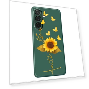 Golden Butterfly Sunflower Pattern Printing Straight Edge TPU Phone Back Cover — Bumpers, Smartwatch 2025