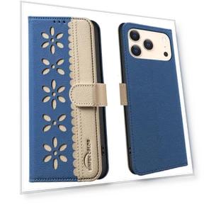 Leather Case for iPhone 17 Pro with Floral Pattern — Flip Cases, Smartwatch 2025