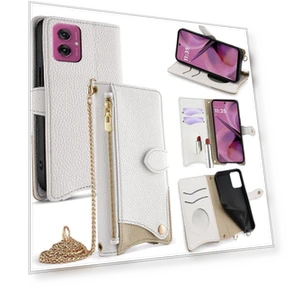 Leather Case Wallet Stand Cover with Chain Strap — Flip Cases, Smartwatch 2025