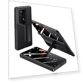 Leather Coated PC Magnetic Kickstand Phone Cover with Anti-spy Film — Screen Protectors, Smartwatch 2025