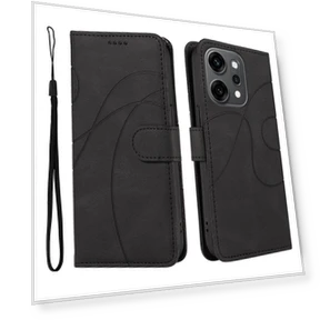 Leather Wallet Case with Stand and Curved Line Design — Sleeves, Smartwatch 2025