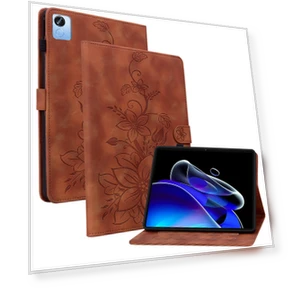 Lily Flower Imprint Leather Tablet Cover — Protective Cases, Smartwatch 2025