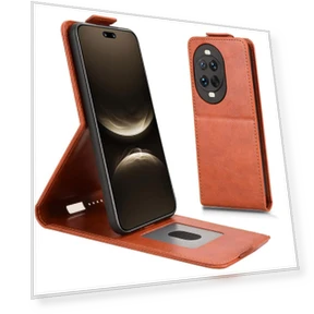 Magnetic Clasp Vertical Flip Leather Phone Cover with Card Holder — Flip Cases, Smartwatch 2025