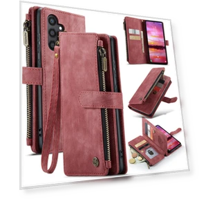 Phone Cases with Strap Zipper Multiple Card Holder PU Leather Cover — Smartwatch Protectors, Smartwatch 2025