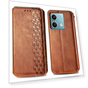 PU Leather Case Rhombus Imprint Wallet Stand Phone Cover — Phone Accessories, Smartwatch 2025