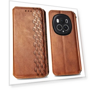 PU Leather Case Rhombus Imprint Wallet Stand Phone Cover — Flip Cases, Smartwatch 2025