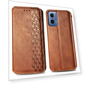 PU Leather Case Rhombus Imprint Wallet Stand Phone Cover — Flip Cases, Smartwatch 2025