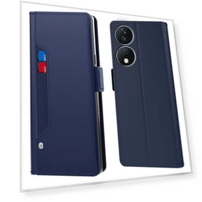 Smart Case Stand Mirror PU Leather Phone Cover with Card Holder — Smartwatch Protectors, Samrtwatch Bands Straps