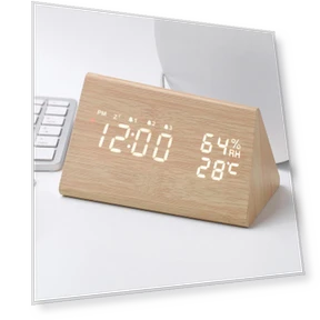 Smart Radio Clock with Automatic Temperature and Humidity Display — Alarms & Clocks, Fashionable bags