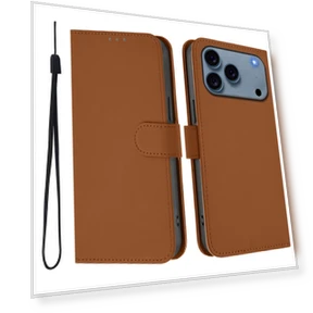 Solid Color Wallet Leather Phone Cover with Strap — Basic Cases, Smartwatch 2025