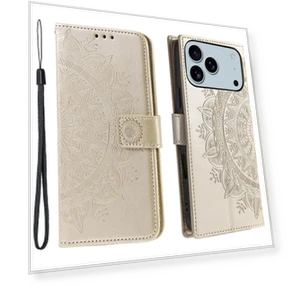 Stand Case Imprinted Totem PU Leather Wallet Phone Cover with Wrist Strap — Phone Accessories, Smartwatch 2025