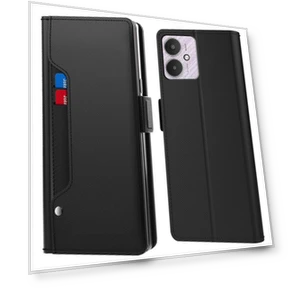 Stand PU Leather Phone Cover with Mirror — Phone Accessories, Smartwatch 2025