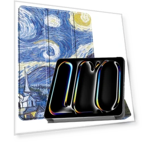 Trifold Stand PU Leather Pattern Smart Tablet Cover — Protective Cases, Smartwatch 2025