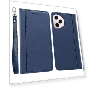 Wallet Case Magnetic Closing PU Leather Phone Cover with Wrist Strap — Flip Cases, Smartwatch 2025