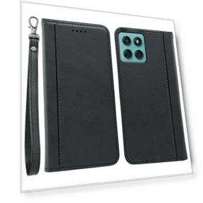 Wallet Case Magnetic Closing PU Leather Phone Cover with Wrist Strap — Flip Cases, Smartwatch 2025