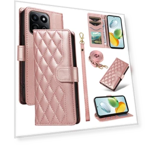 Wallet Case Rhombus Leather Phone Cover — Basic Cases, Samrtwatch Bands Straps