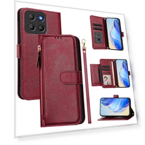 Zipper Pocket Multiple Card Slots Leather Phone Cover — Basic Cases, Smartwatch 2025