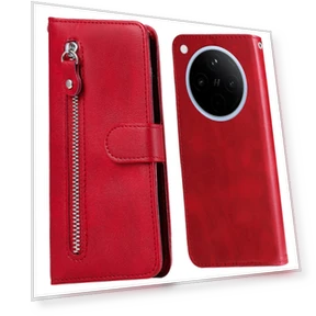 Zipper Wallet Calf Texture PU Leather Phone Cover — Sleeves, Smartwatch 2025