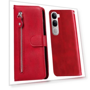 Zipper Wallet Calf Texture PU Leather Phone Cover — Basic Cases, Smartwatch 2025