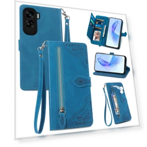 Zipper Wallet Case with Strap Flower Imprint — Basic Cases, Smartwatch 2025