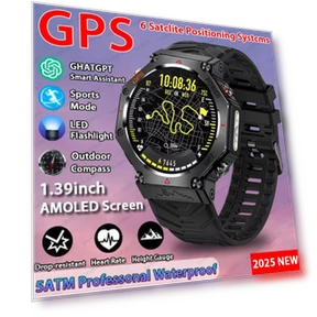 AI Assistant Smartwatch with GPS and Military Sports Design — Smartwatches, Carrefour