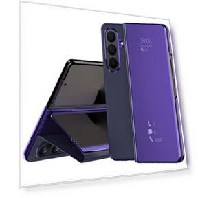 Electroplating View Window Stand Leather Phone Cover — Phone Accessories, Smartwatch 2025