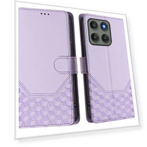 Imprinted Honeycomb RFID Blocking Leather Phone Cover with Strap — Basic Cases, Smartwatch 2025