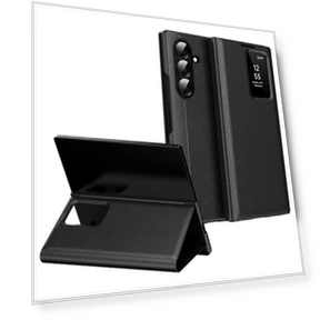 Leather Phone Cover with Card Holder and Smart View Window — Phone Accessories, Smartwatch 2025