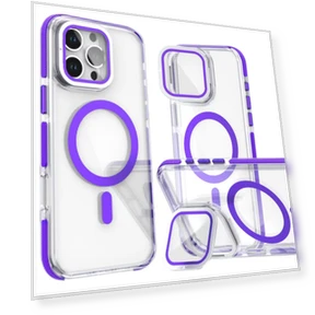 MagSafe TPU Acrylic Clear Phone Cover with Lens Cover Kickstand — Phone Accessories, Smartwatch 2025