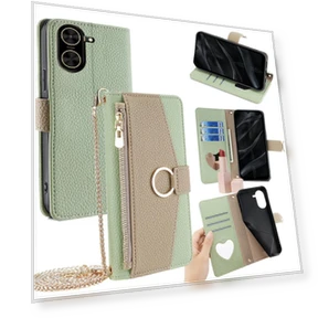 Mirror Wallet Leather Phone Cover with Chain Shoulder Strap — Phone Accessories, Smartwatch 2025