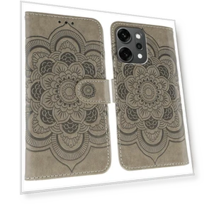 PU Leather Mandala Imprinted Design Wallet Phone Cover with Wrist Strap — Phone Accessories, Smartwatch 2025