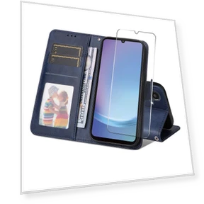 PU Leather Wallet Case with Phone Stand and Tempered Glass — Smartwatch Protectors, Smartwatch 2025