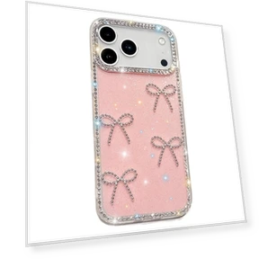 Rhinestone Edge Butterfly Bow Decor Phone Cover — Phone Accessories, Smartwatch 2025