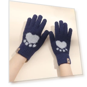 Touchscreen Gloves with Cat Paw Design — Cold Weather Gloves, Yiran bag