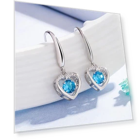 Blue Smart Heart-shaped Earrings — Smart Jewelry, Sace Gems