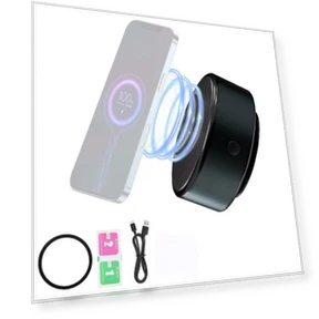 Magnetic Car Phone Holder 2 in 1 with Wireless Charging — Dashboard Installation Kits, Auto Accessories Home